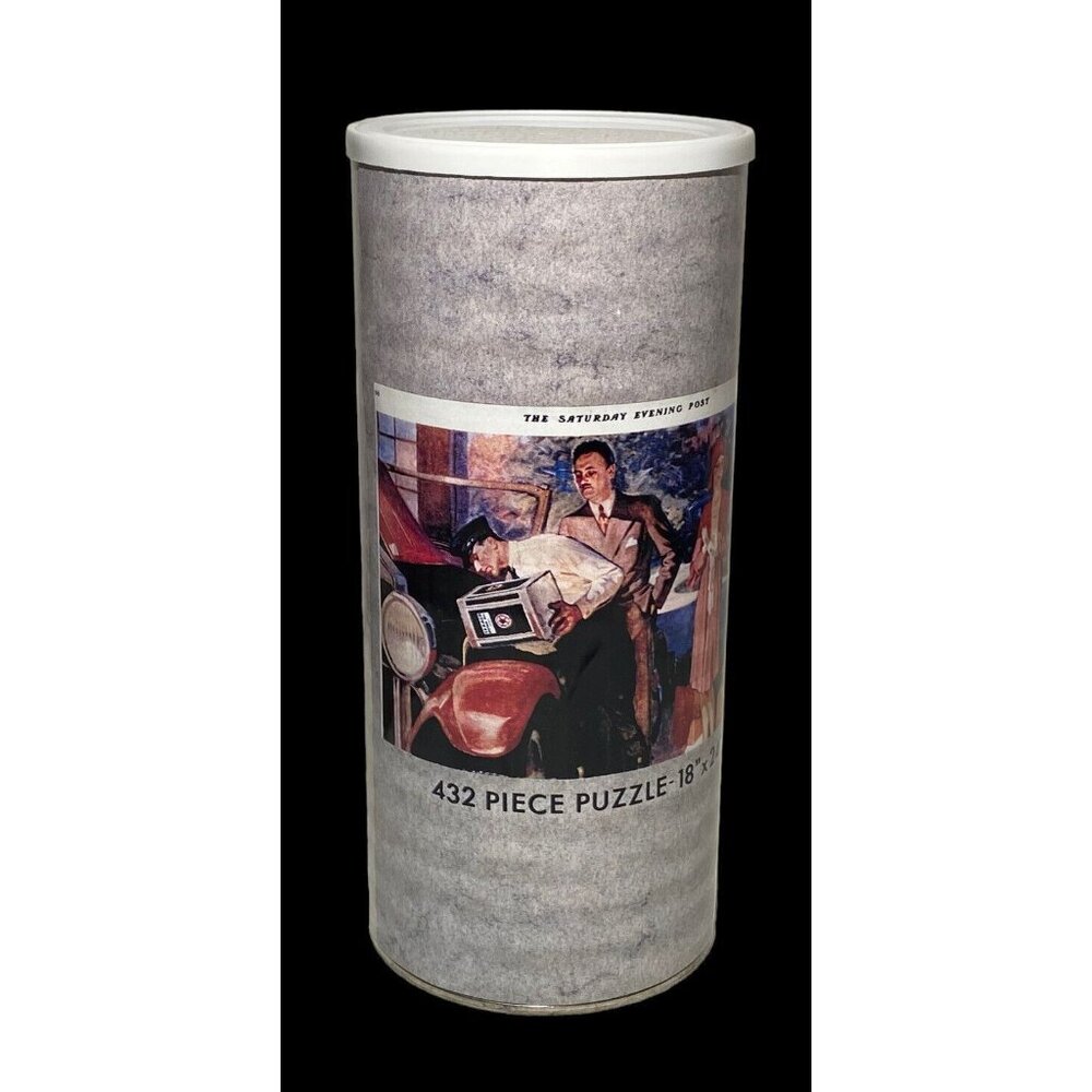Texaco 432 Piece Puzzle In Sealed Canister The Saturday Evening Post Advertising